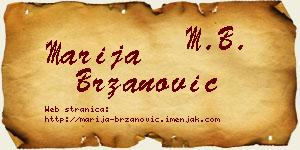 Marija Brzanović vizit kartica